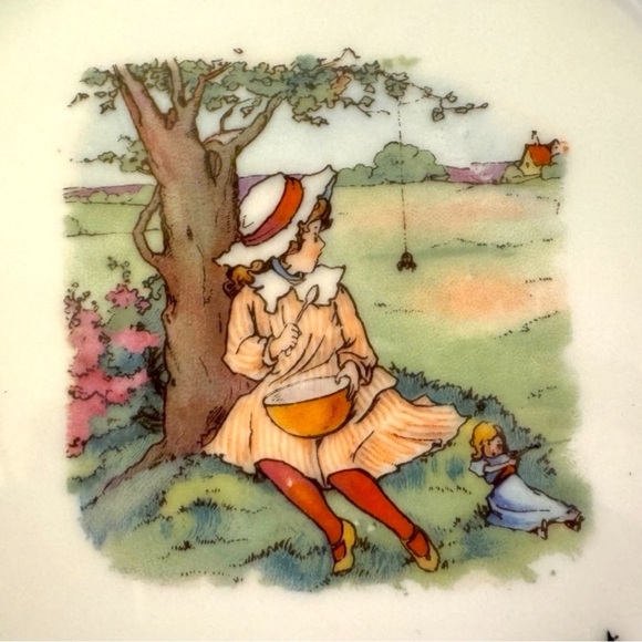 VINTAGE Little Miss Muffet Nursery Rhyme Plate - Classic Children’s Illustration - Picture 4 of 11